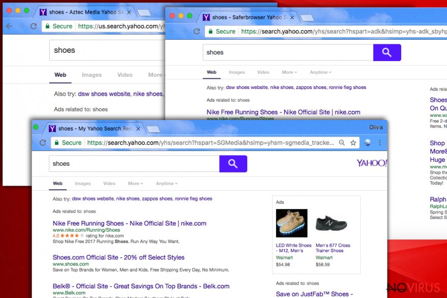 When i search in google it redirects to yahoo